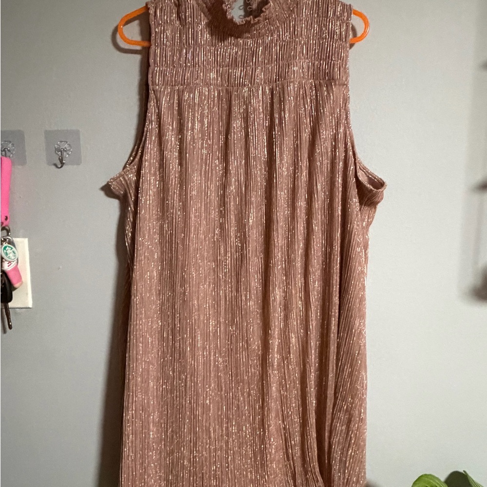 Elegant Sleeveless Brown Midi Dress
